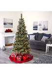 6 Foot Frosted Swiss Pine Artificial Christmas Tree with 300 Clear LED Lights and Berries