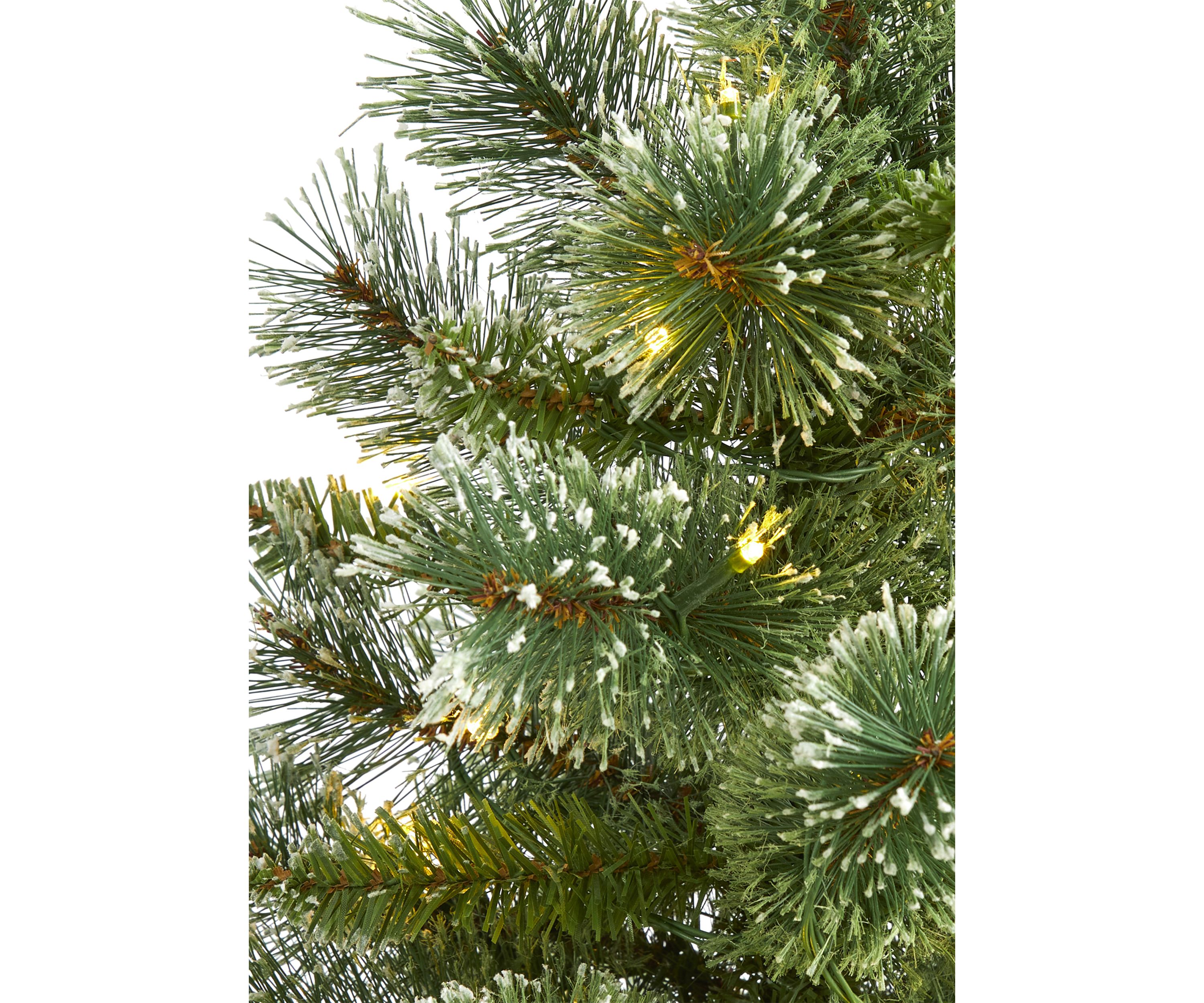 4 Foot Wisconsin Slim Snow Tip Pine Artificial Christmas Tree with 100 Clear LED Light