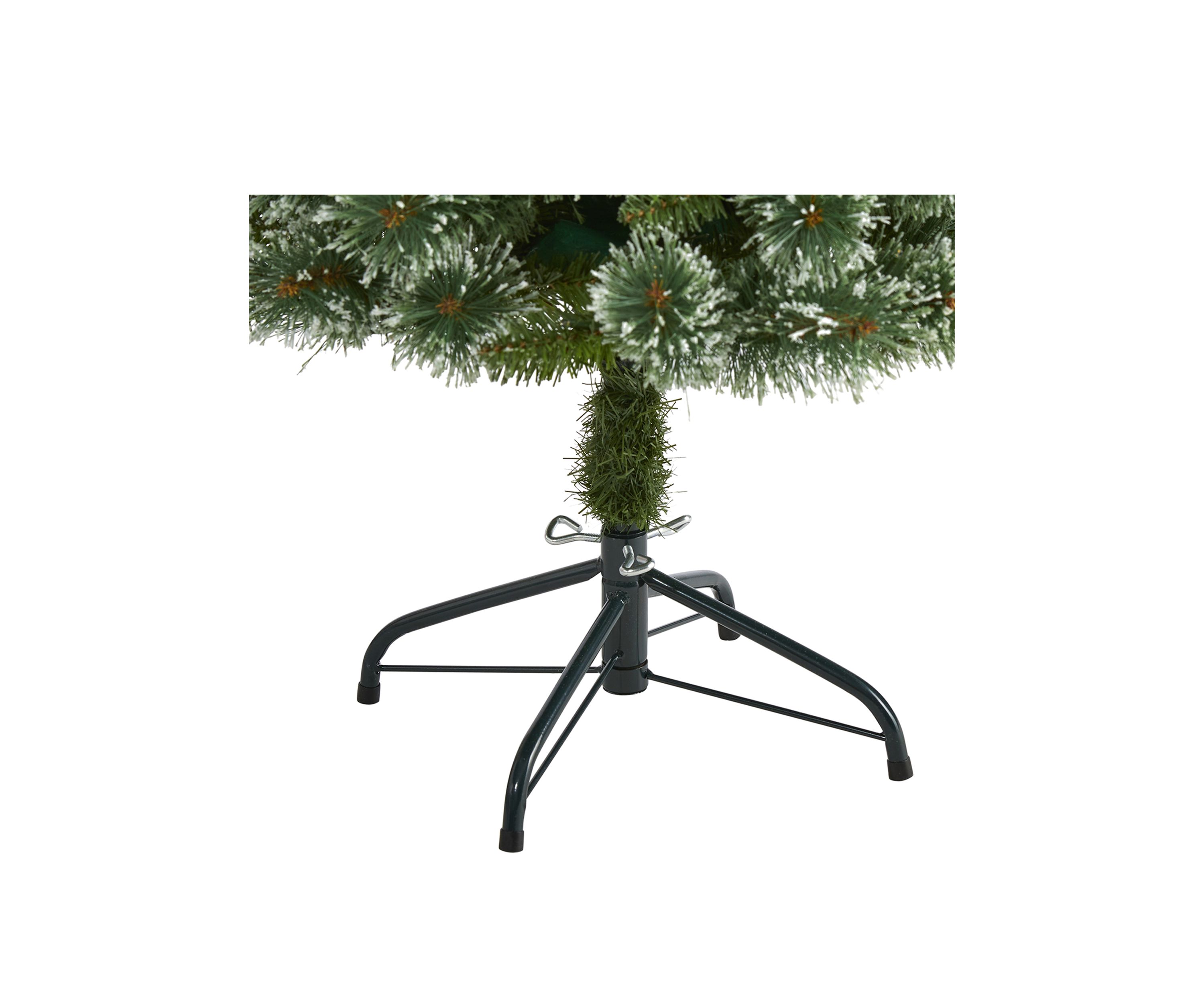 4 Foot Wisconsin Slim Snow Tip Pine Artificial Christmas Tree with 100 Clear LED Light