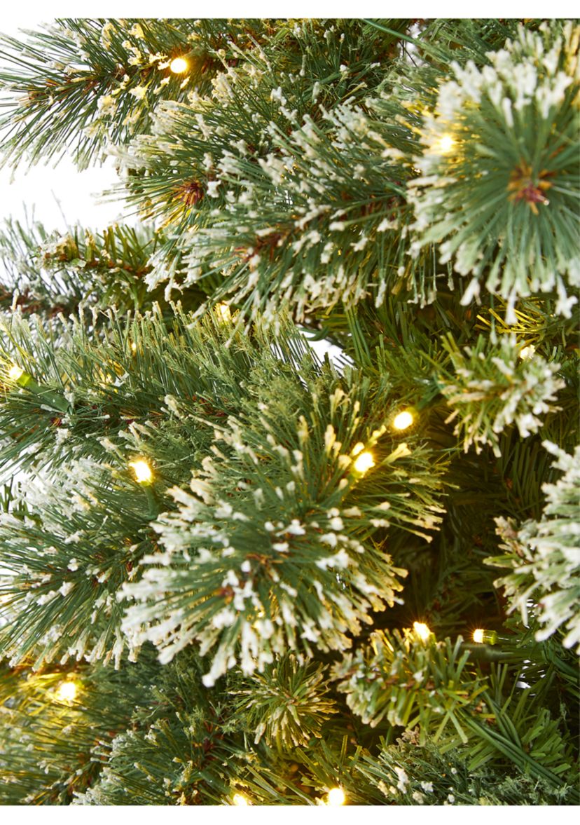 7 Foot Wisconsin Slim Snow Tip Pine Artificial Christmas Tree with 400 Clear LED Lights