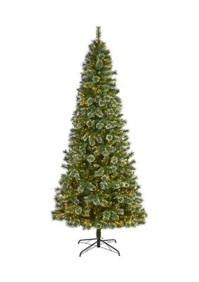 Foot Wisconsin Slim Snow Tip Pine Artificial Christmas Tree with Clear LED Lights