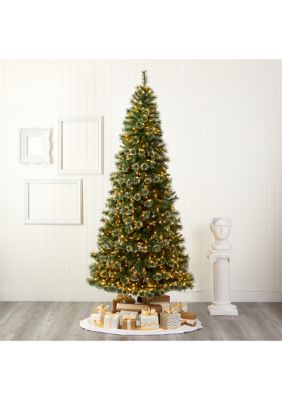 Foot Wisconsin Slim Snow Tip Pine Artificial Christmas Tree with Clear LED Lights