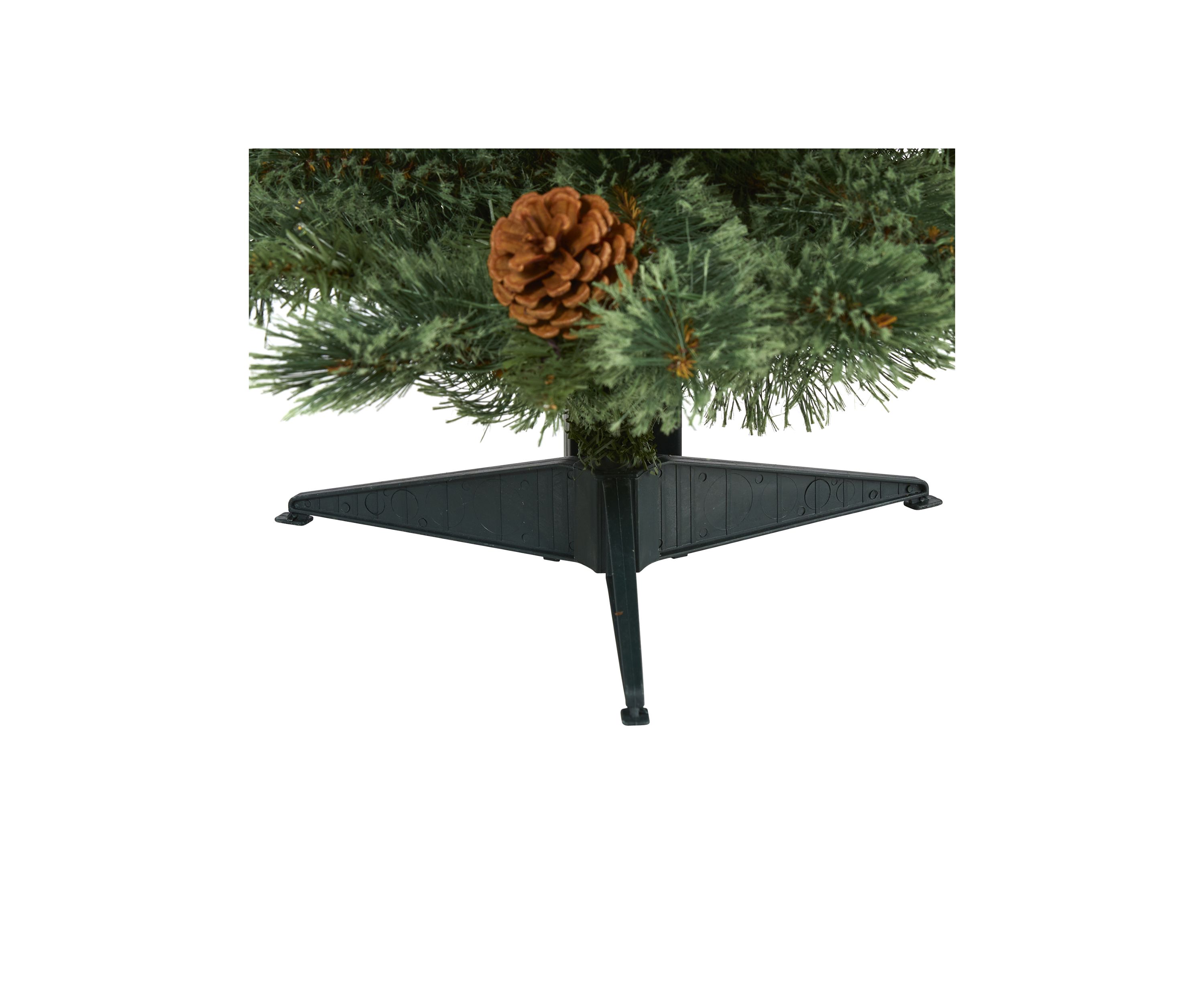 3 Foot White Mountain Pine Artificial Christmas Tree with 50 Clear LED Lights and Pine Cones