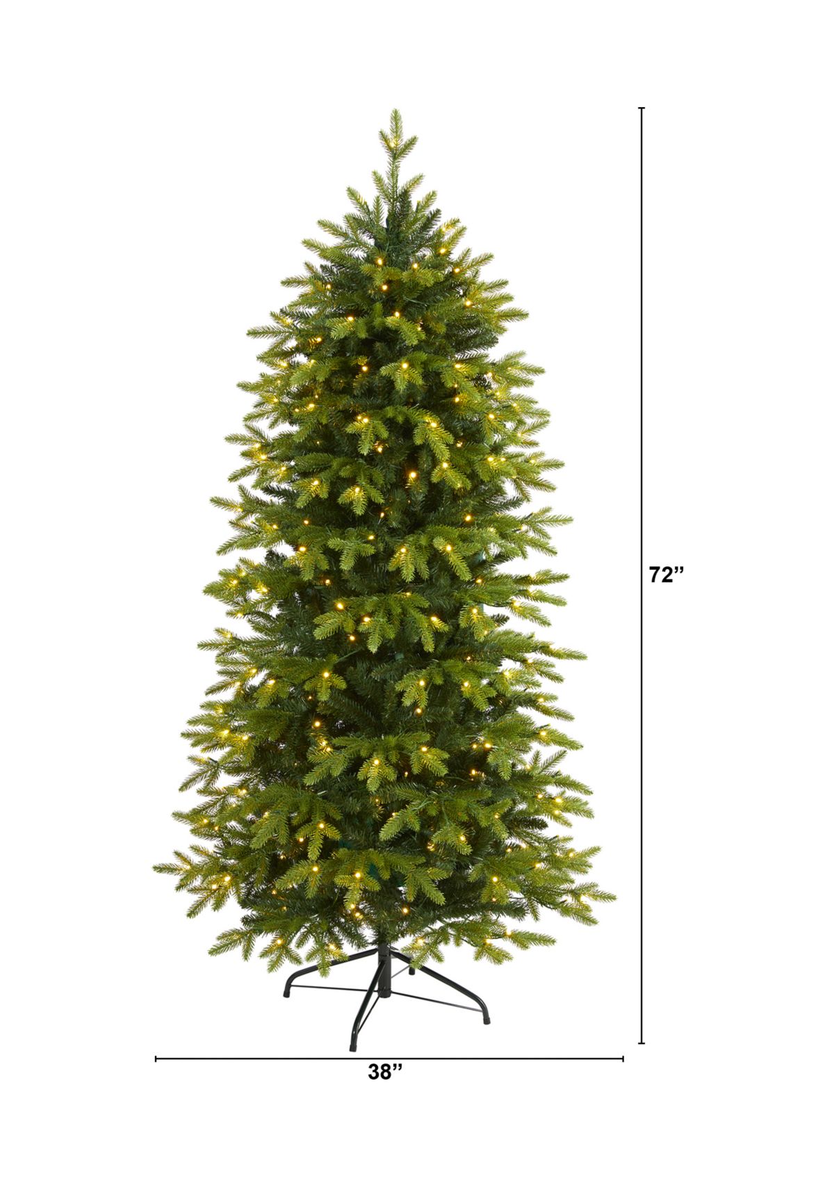 6 Foot Belgium Fir “Natural Look” Artificial Christmas Tree with 300 Clear LED Lights