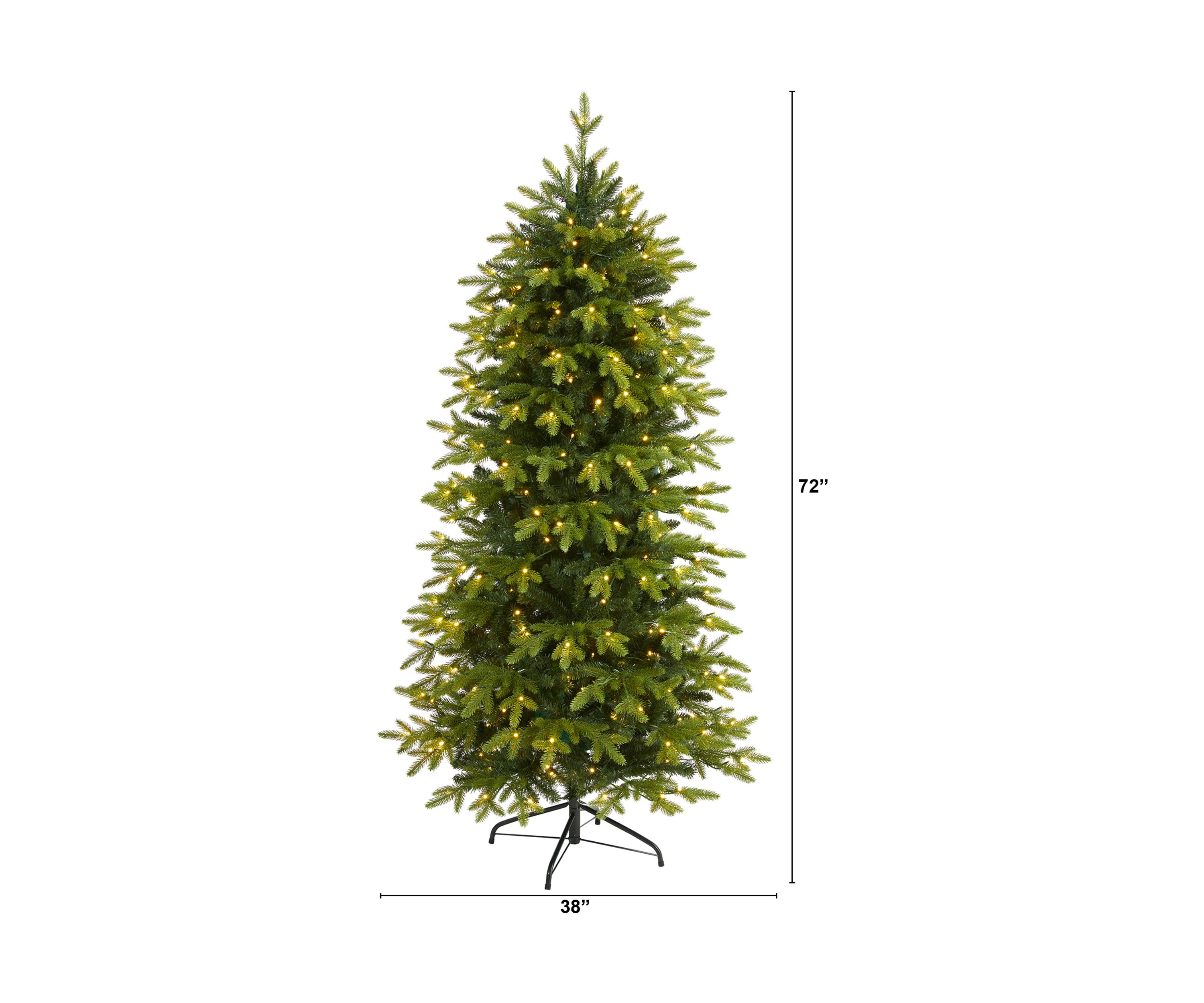 6 Foot Belgium Fir “Natural Look” Artificial Christmas Tree with 300 Clear LED Lights