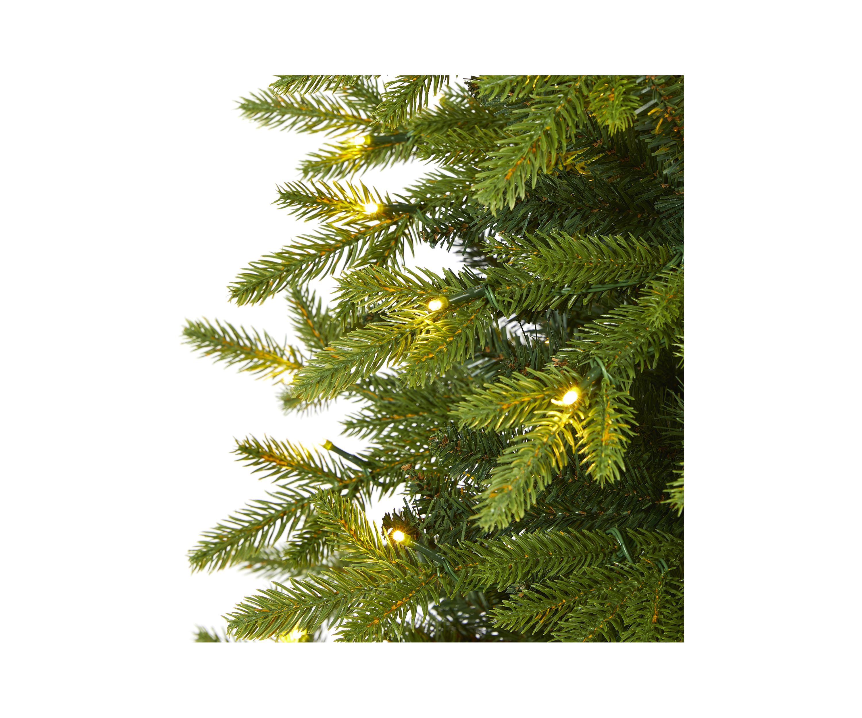 6 Foot Belgium Fir “Natural Look” Artificial Christmas Tree with 300 Clear LED Lights