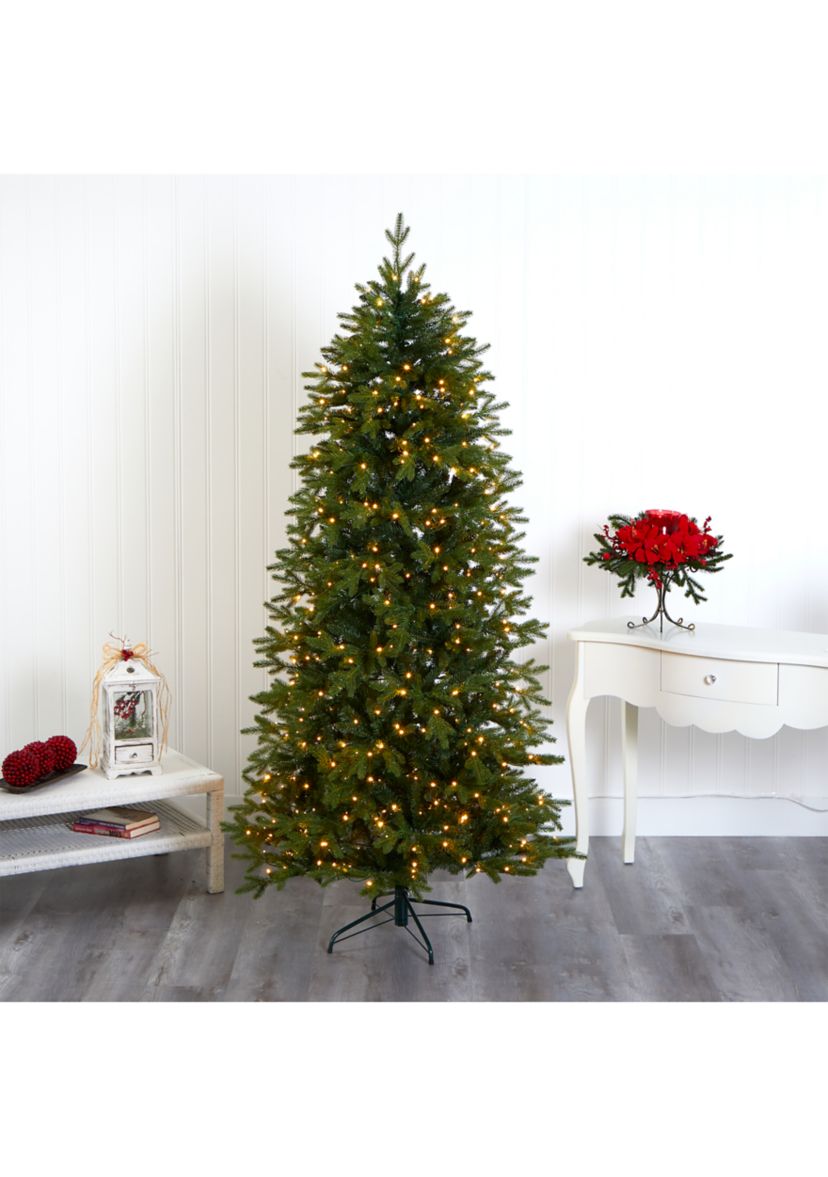 7 Foot Belgium Fir “Natural Look” Artificial Christmas Tree with 500 Clear LED Lights