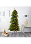 7.5 Foot Belgium Fir “Natural Look” Artificial Christmas Tree with 550 Clear LED Lights