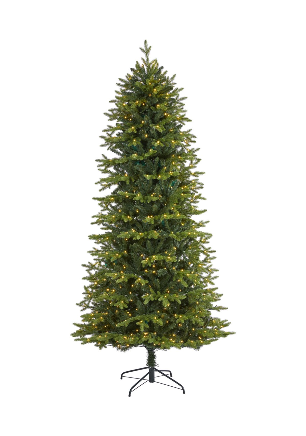 8 Foot Belgium Fir “Natural Look” Artificial Christmas Tree with 650 Clear LED Lights