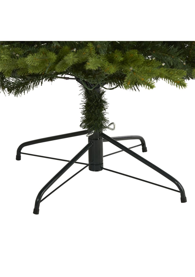 8 Foot Belgium Fir “Natural Look” Artificial Christmas Tree with 650 Clear LED Lights