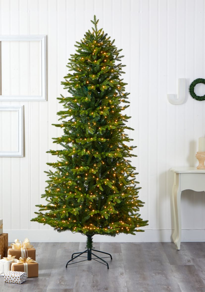 8 Foot Belgium Fir “Natural Look” Artificial Christmas Tree with 650 Clear LED Lights