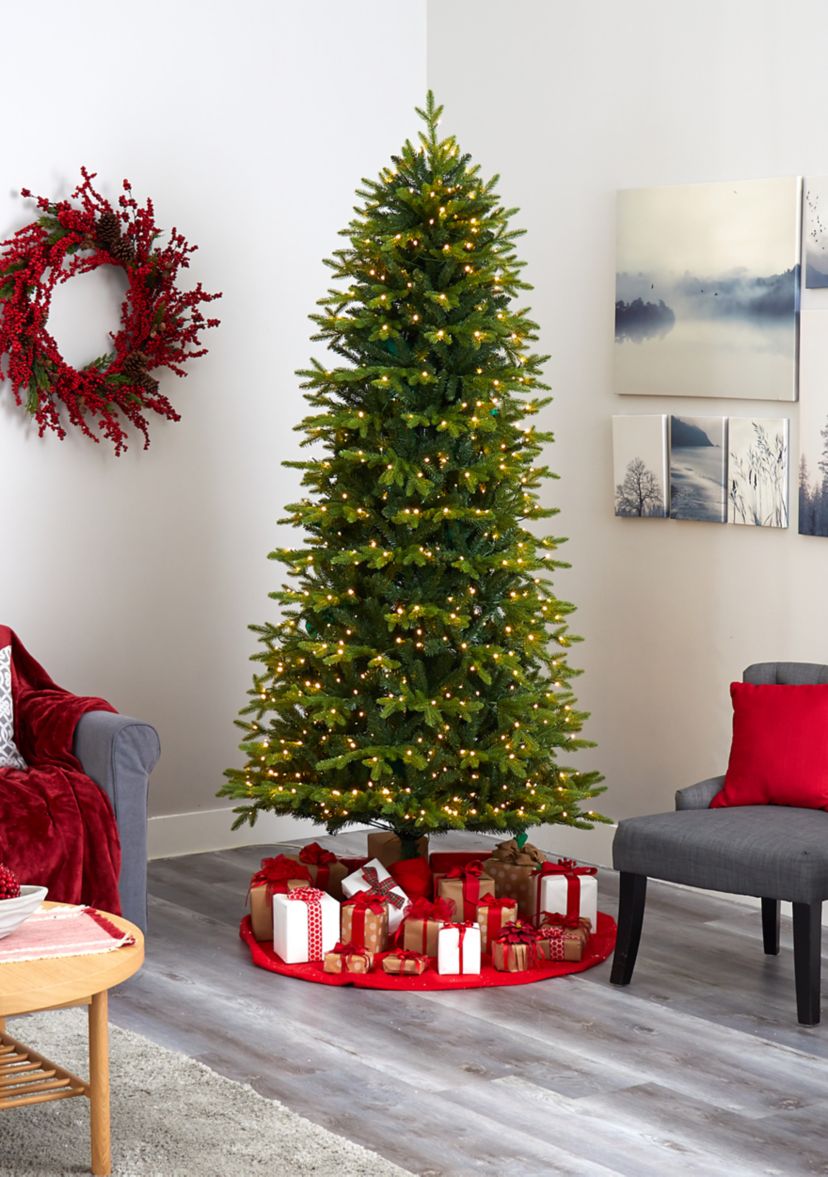 8 Foot Belgium Fir “Natural Look” Artificial Christmas Tree with 650 Clear LED Lights