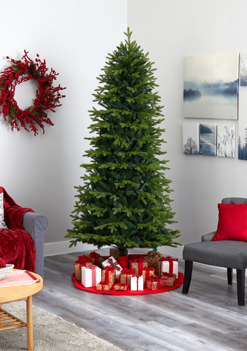 8 Foot Belgium Fir “Natural Look” Artificial Christmas Tree with 650 Clear LED Lights