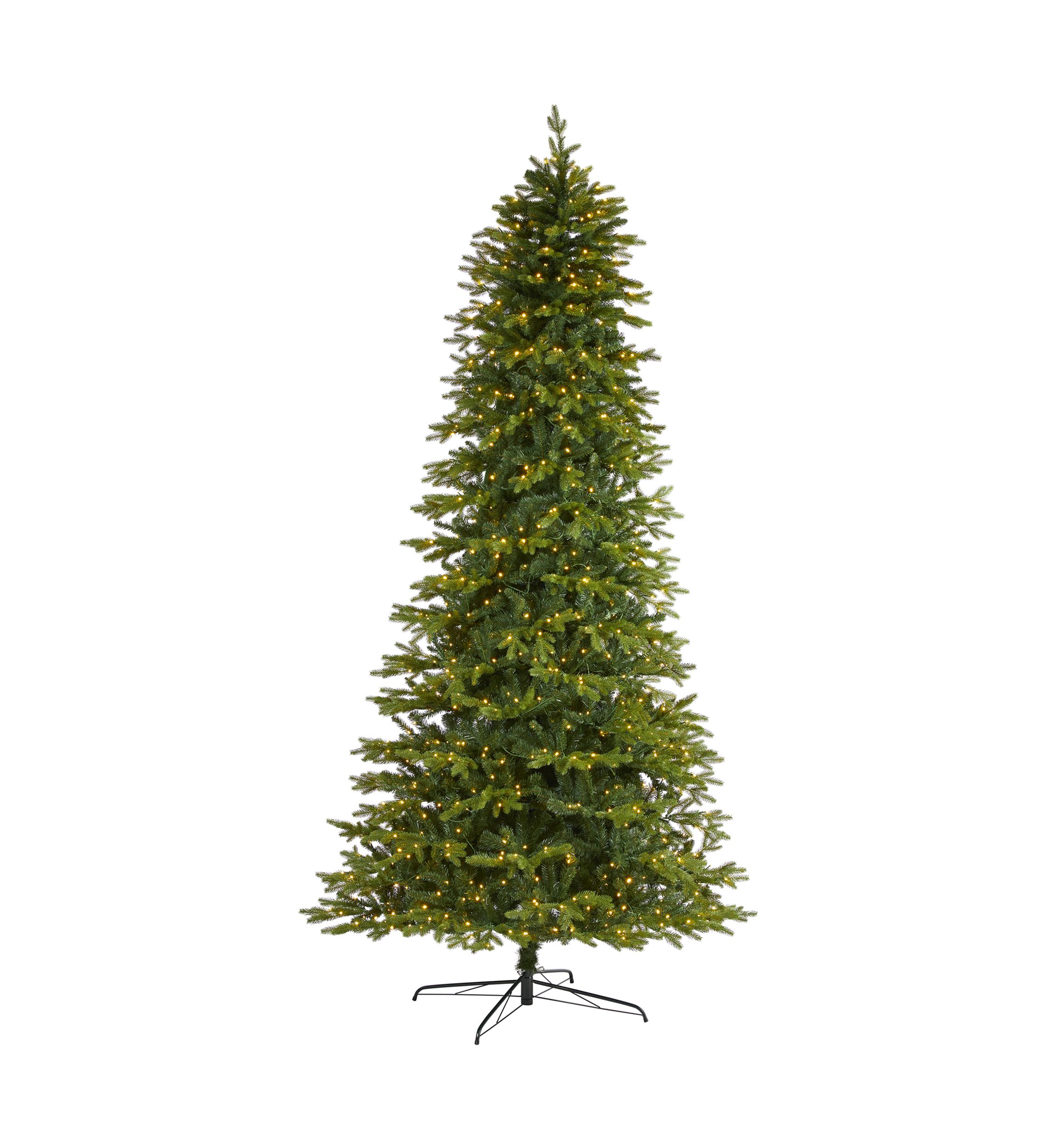 10 Foot Belgium Fir “Natural Look” Artificial Christmas Tree with 1050 Clear LED Lights