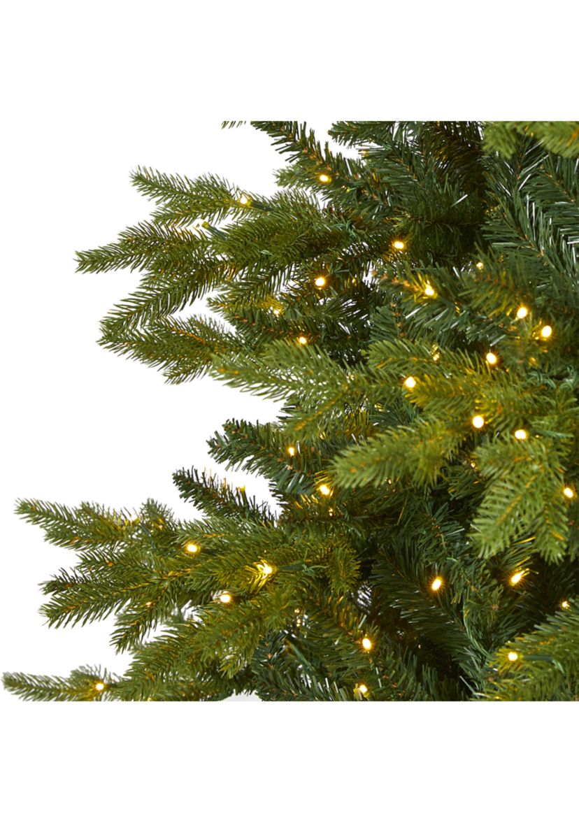 10 Foot Belgium Fir “Natural Look” Artificial Christmas Tree with 1050 Clear LED Lights