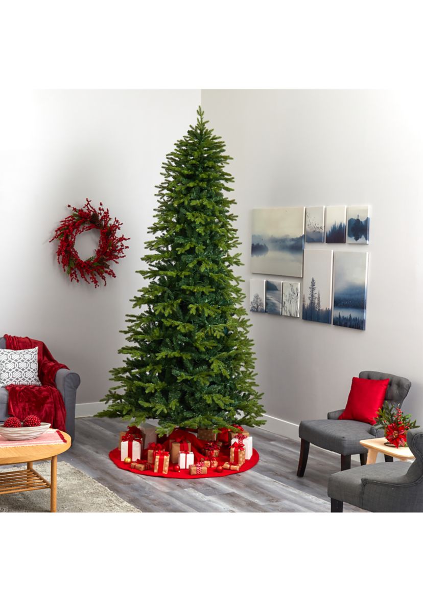10 Foot Belgium Fir “Natural Look” Artificial Christmas Tree with 1050 Clear LED Lights