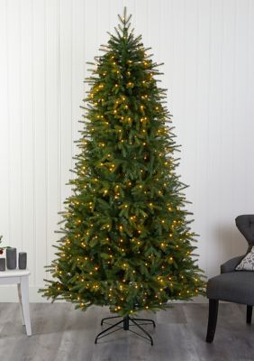 Nearly Natural 8 Foot Vancouver Fir Christmas Tree with Clear LED ...