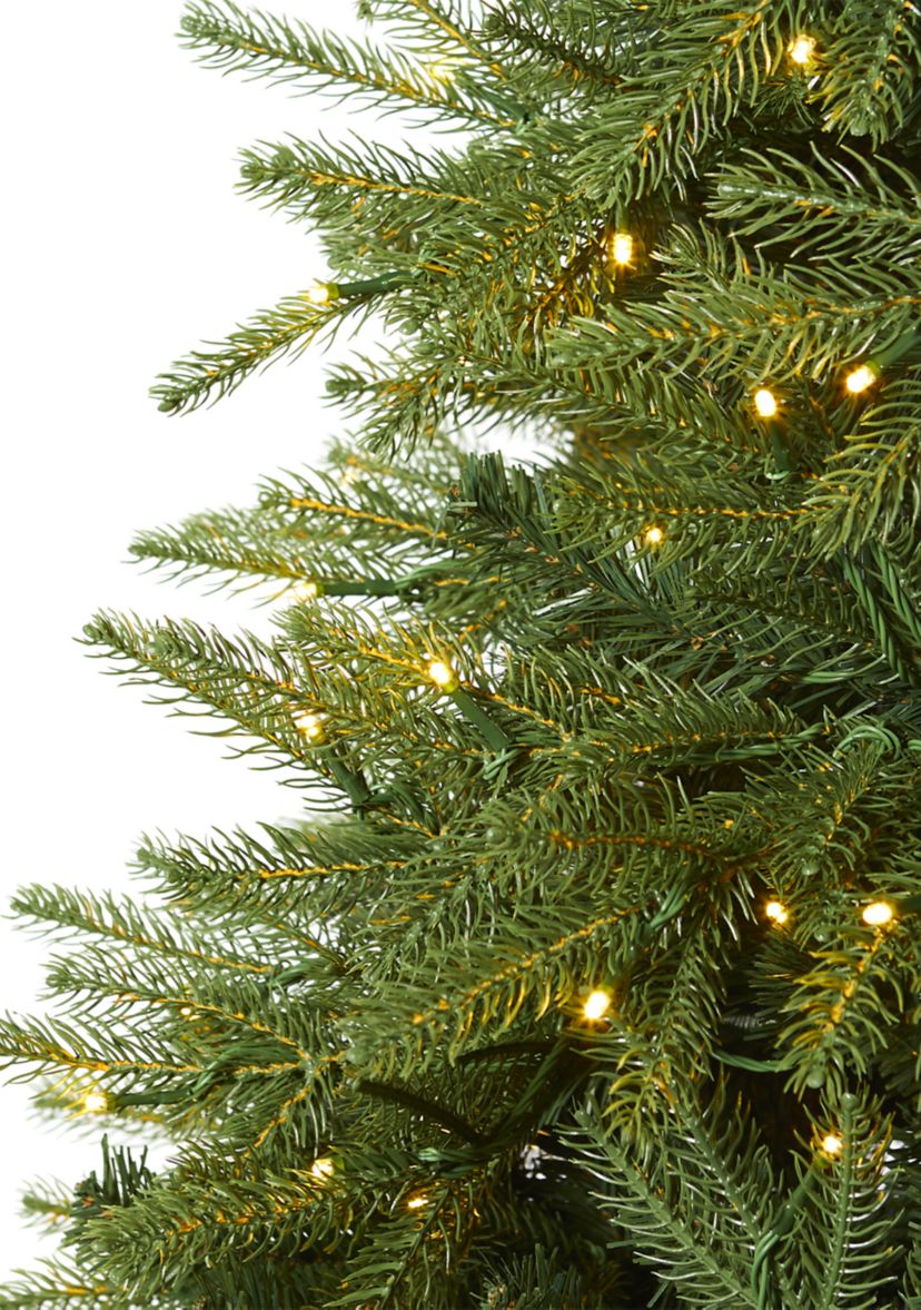 8 Foot Vancouver Fir Christmas Tree with Clear LED Lights and Bendable Branches