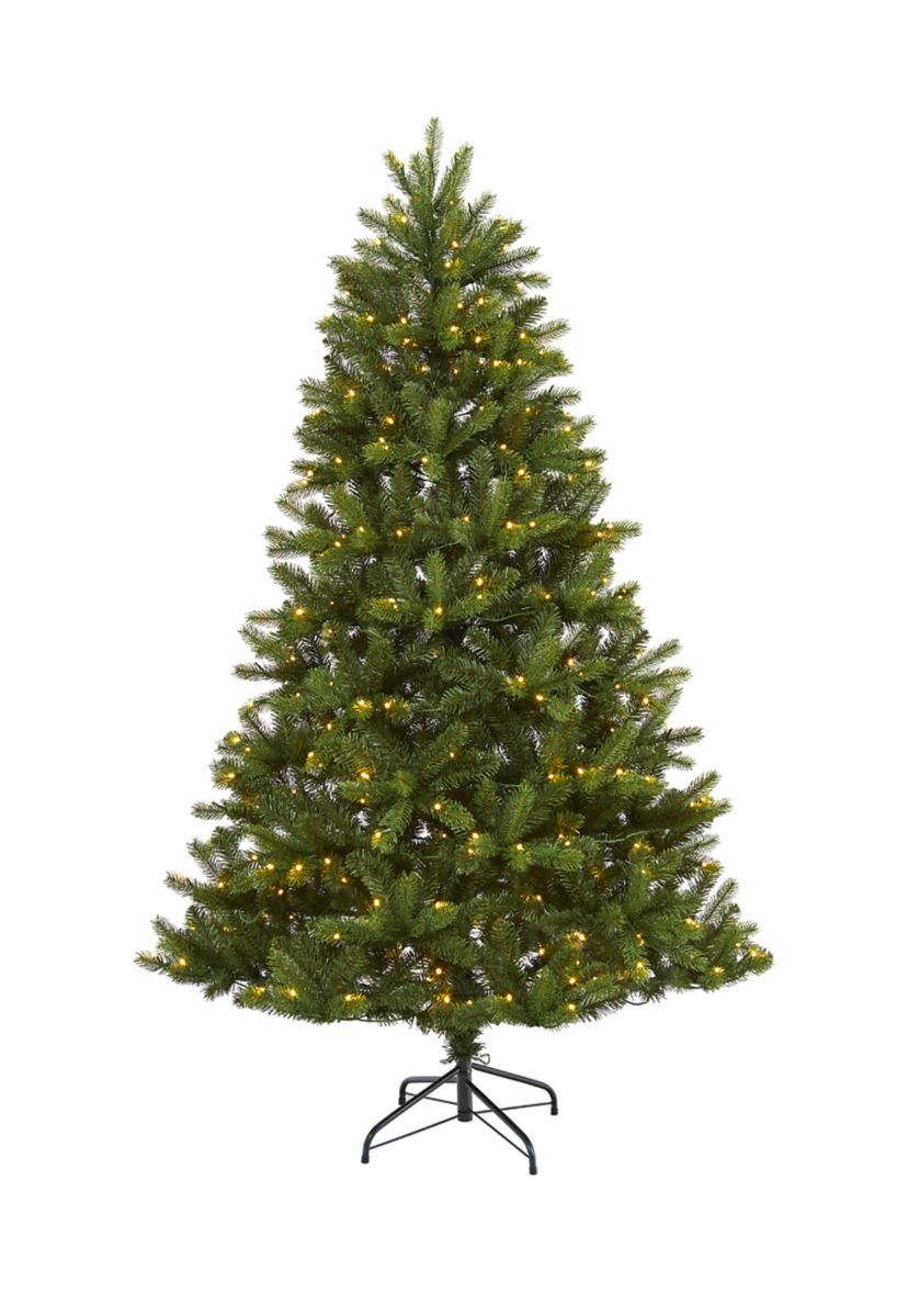6 Foot New Haven Spruce “Natural Look” Artificial Christmas Tree with 350 LED Lights