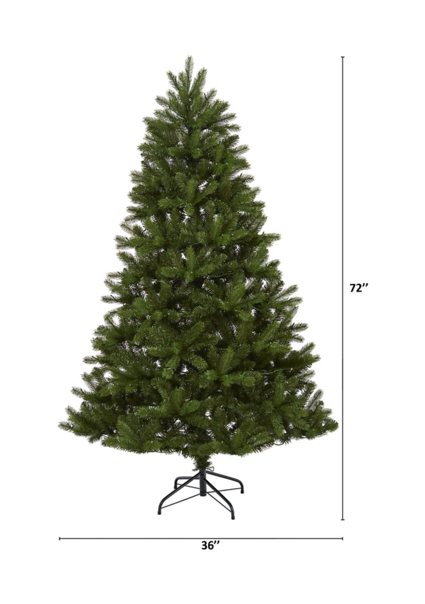 6 Foot New Haven Spruce “Natural Look” Artificial Christmas Tree with 350 LED Lights