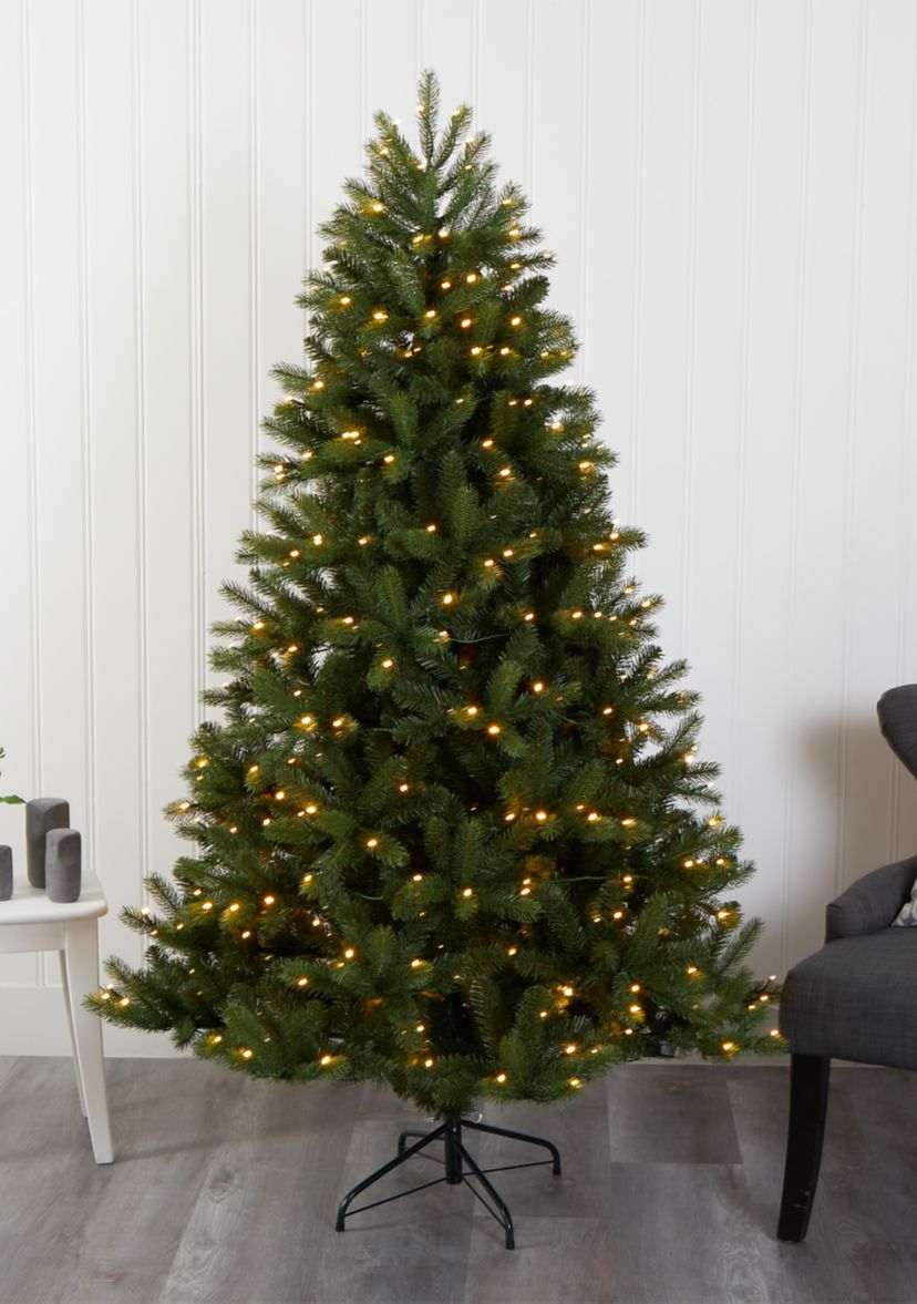 6 Foot New Haven Spruce “Natural Look” Artificial Christmas Tree with 350 LED Lights