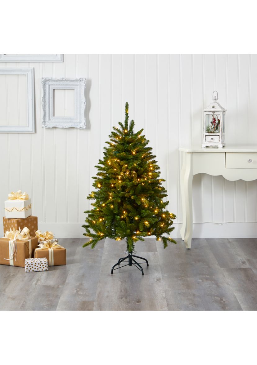 4 Foot Sierra Spruce “Natural Look” Artificial Christmas Tree with 150 Clear LED Lights