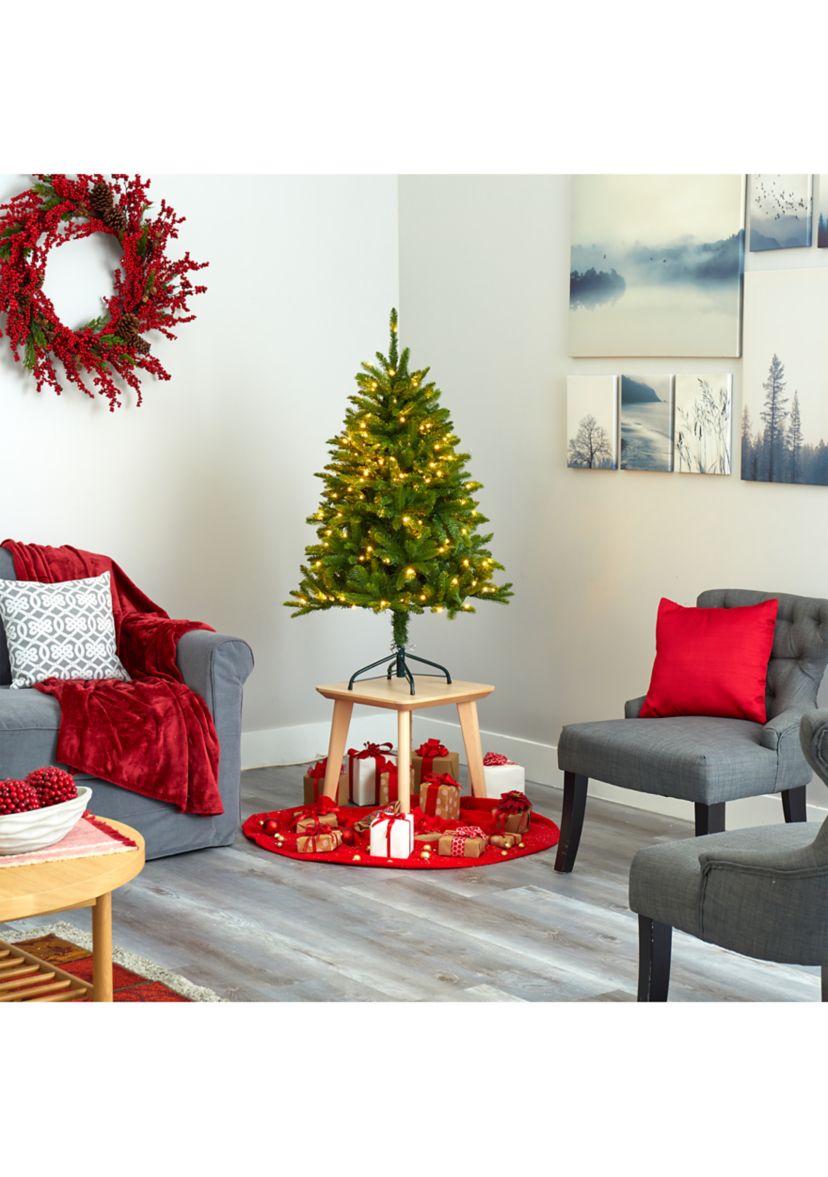 4 Foot Sierra Spruce “Natural Look” Artificial Christmas Tree with 150 Clear LED Lights