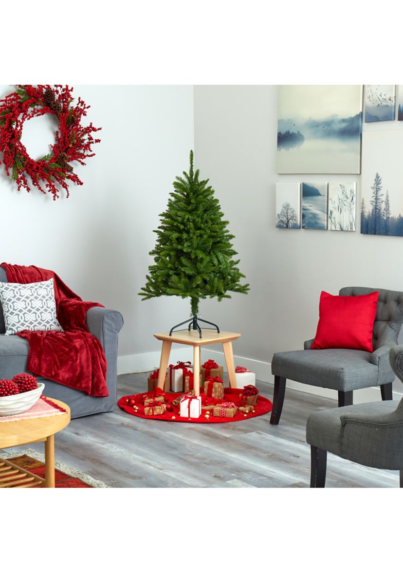 4 Foot Sierra Spruce “Natural Look” Artificial Christmas Tree with 150 Clear LED Lights