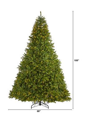 9 Foot Sierra Spruce “Natural Look” Artificial Christmas Tree with 1000 Clear LED Lights and 4443 Tips