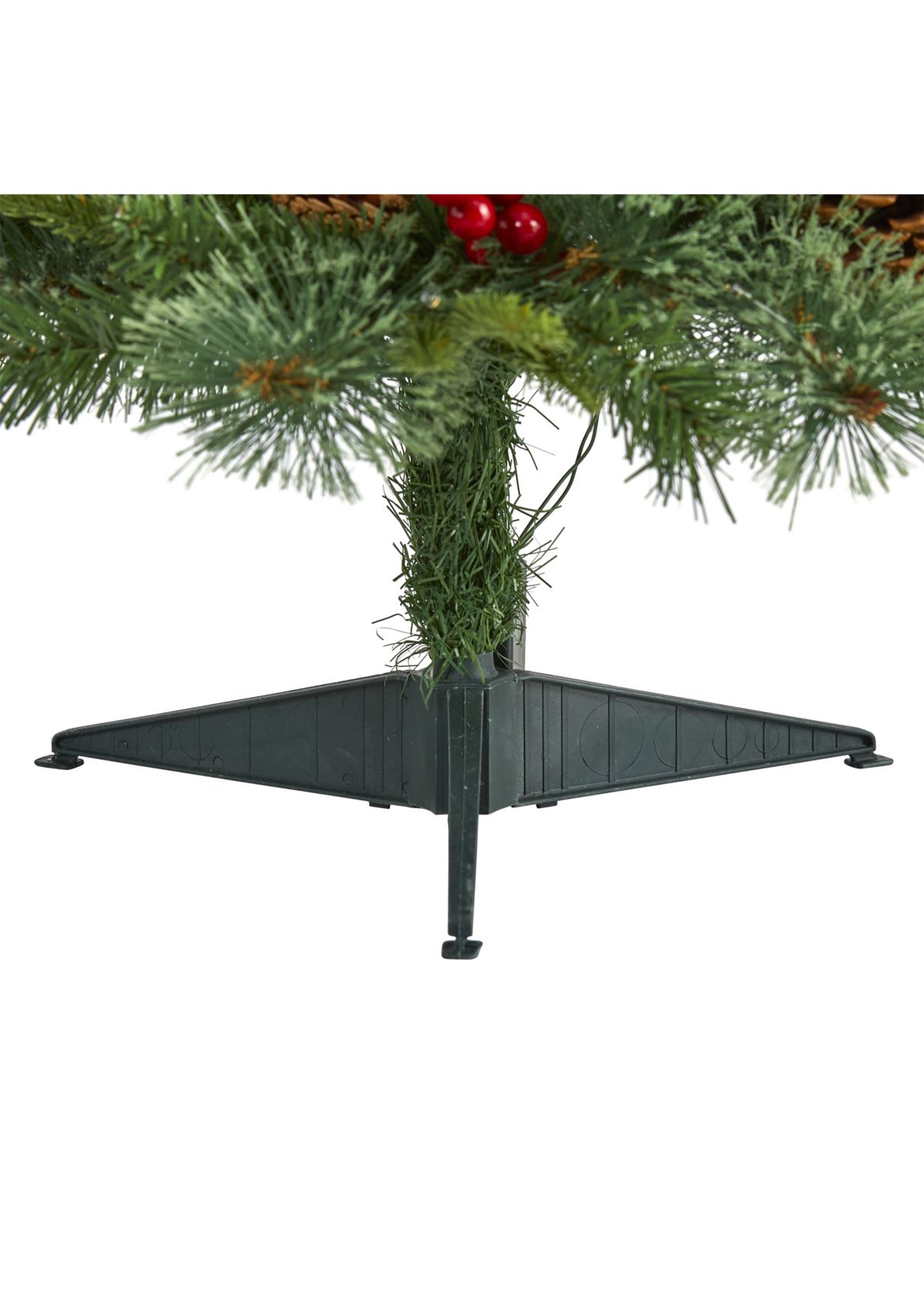 3 Foot Norway Mixed Pine Artificial Christmas Tree with 50 Clear LED Lights, Pine Cones and Berries