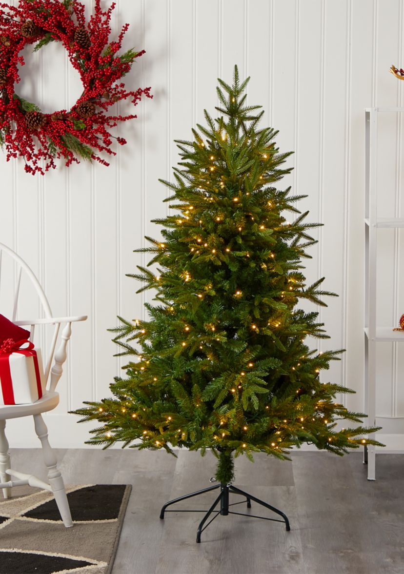 5 Foot Colorado Mountain Fir “Natural Look” Artificial Christmas Tree with 250 Clear LED Lights