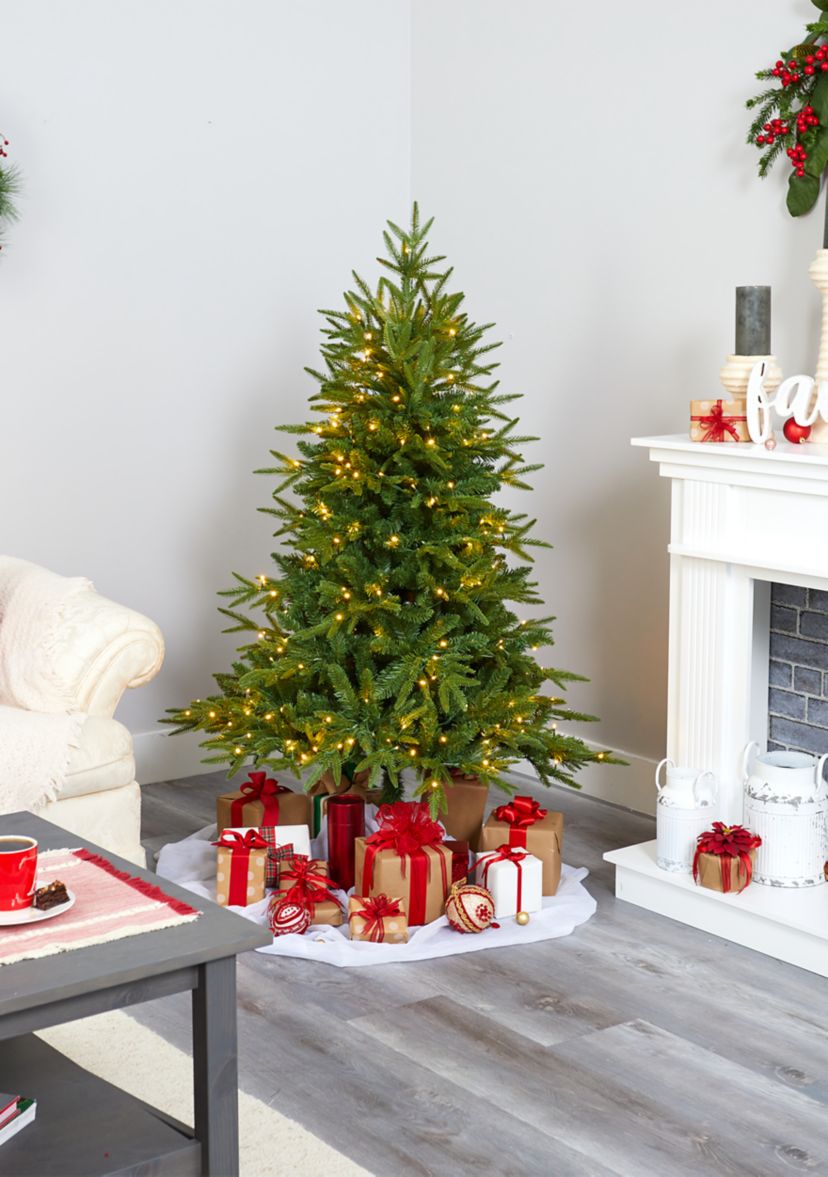 5 Foot Colorado Mountain Fir “Natural Look” Artificial Christmas Tree with 250 Clear LED Lights