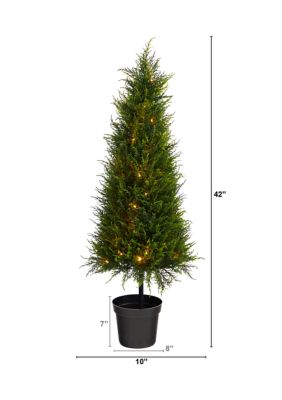 3.5-Foot Cypress Artificial Tree with 350 LED Lights UV Resistant (Indoor/Outdoor)