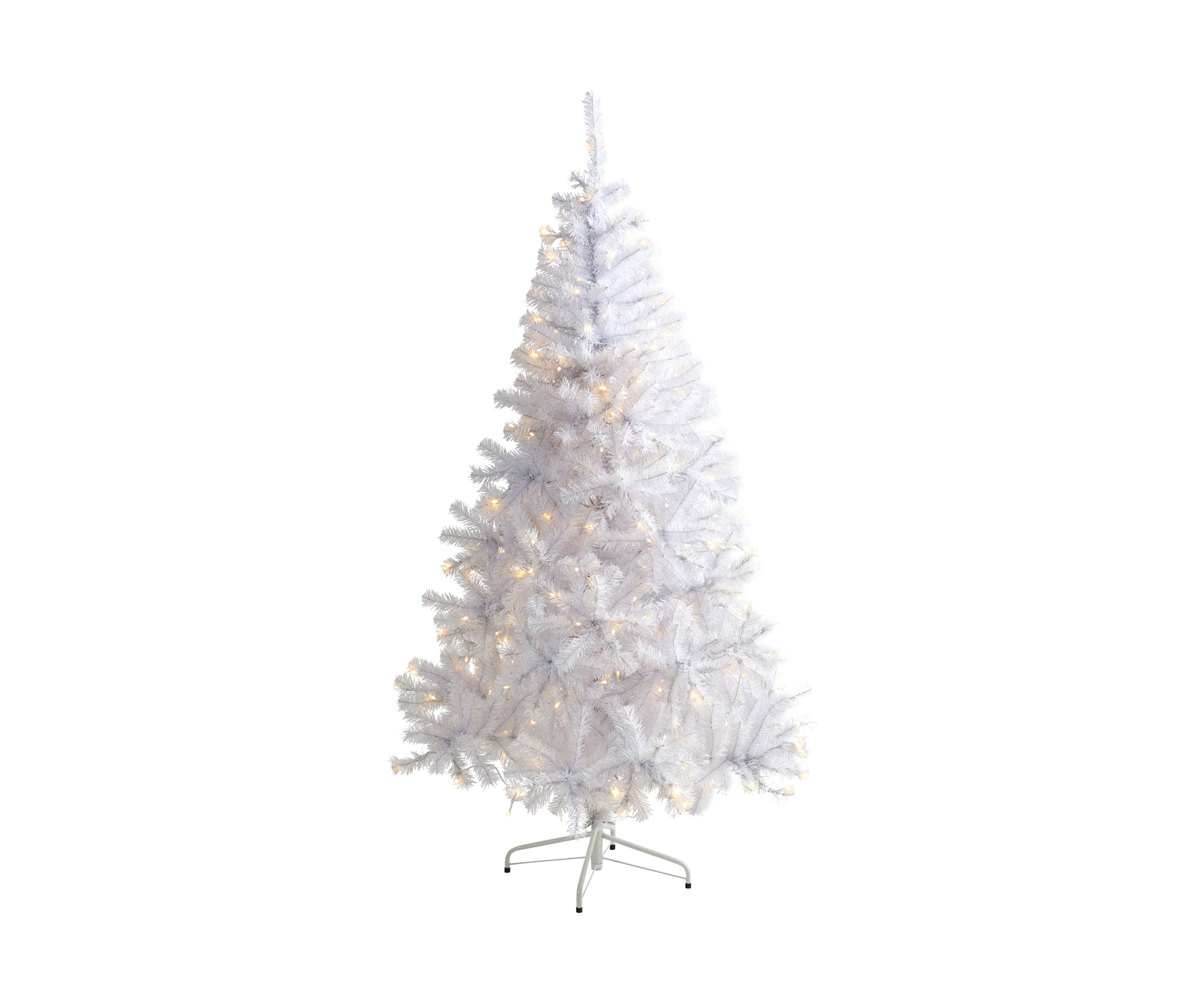 White Christmas Tree with Bendable Branches and Clear LED Lights