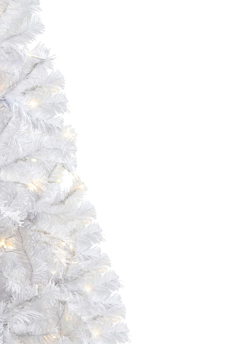 White Christmas Tree with Bendable Branches and Clear LED Lights