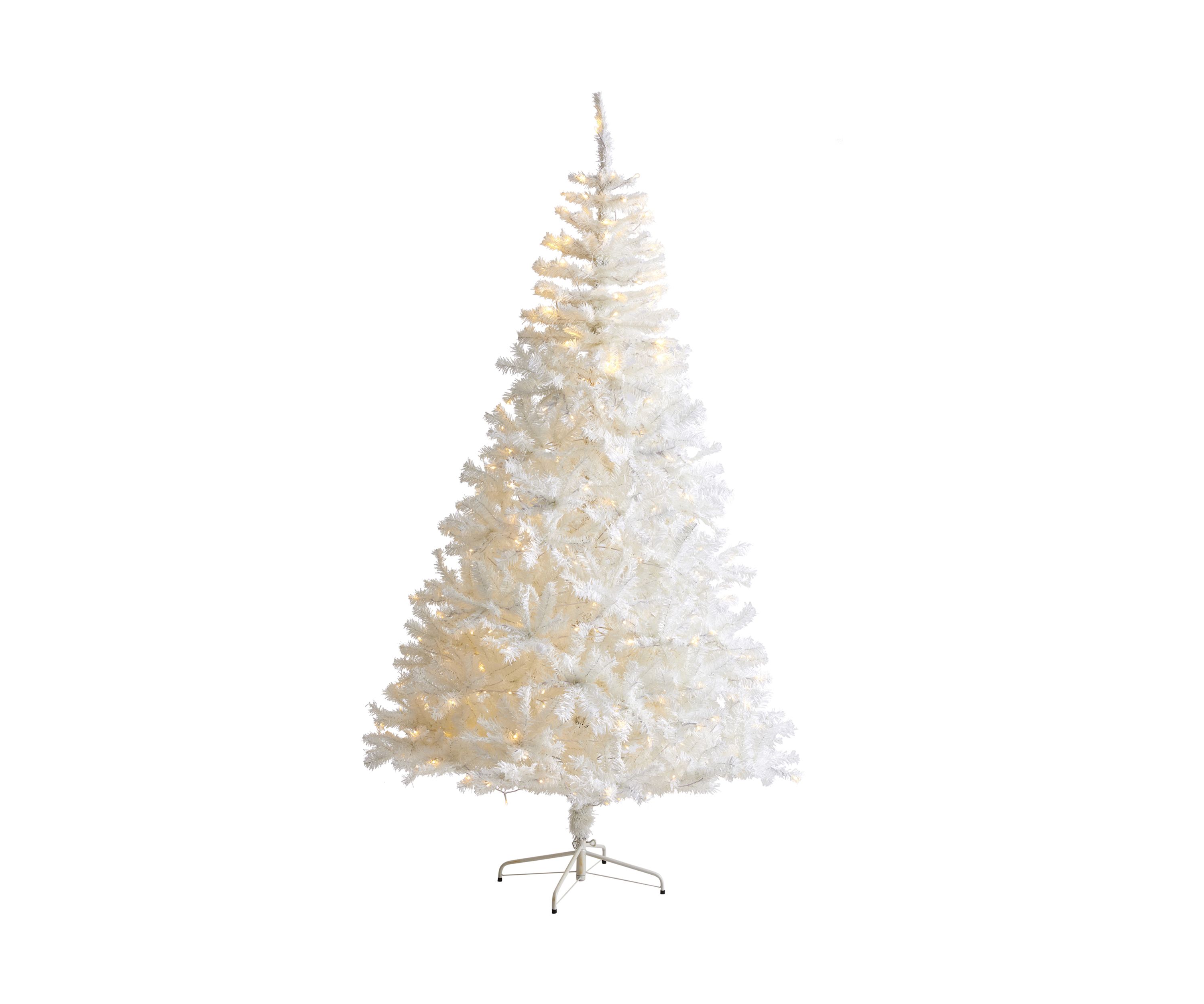 White Christmas Tree with Bendable Branches and Clear LED Lights