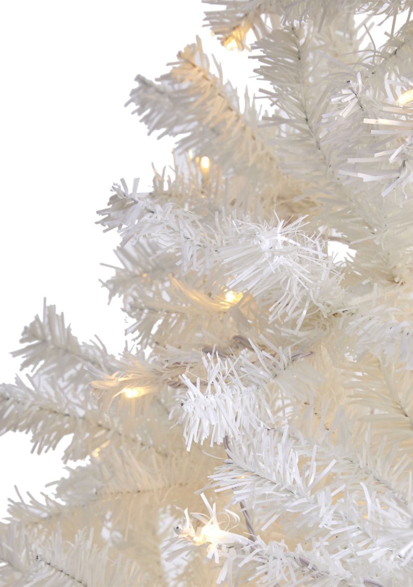 White Christmas Tree with Bendable Branches and Clear LED Lights