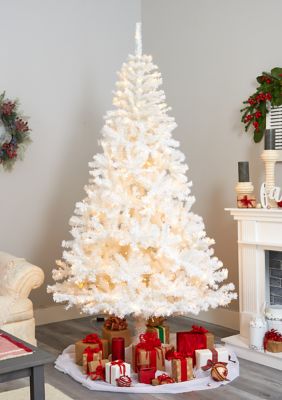 White Christmas Tree with Bendable Branches and Clear LED Lights