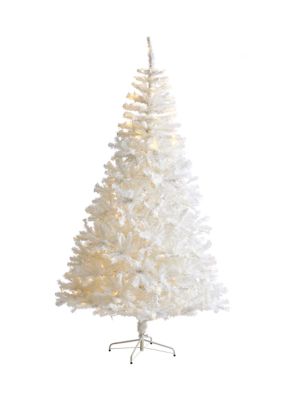 White Christmas Tree with Bendable Branches and LED Lights