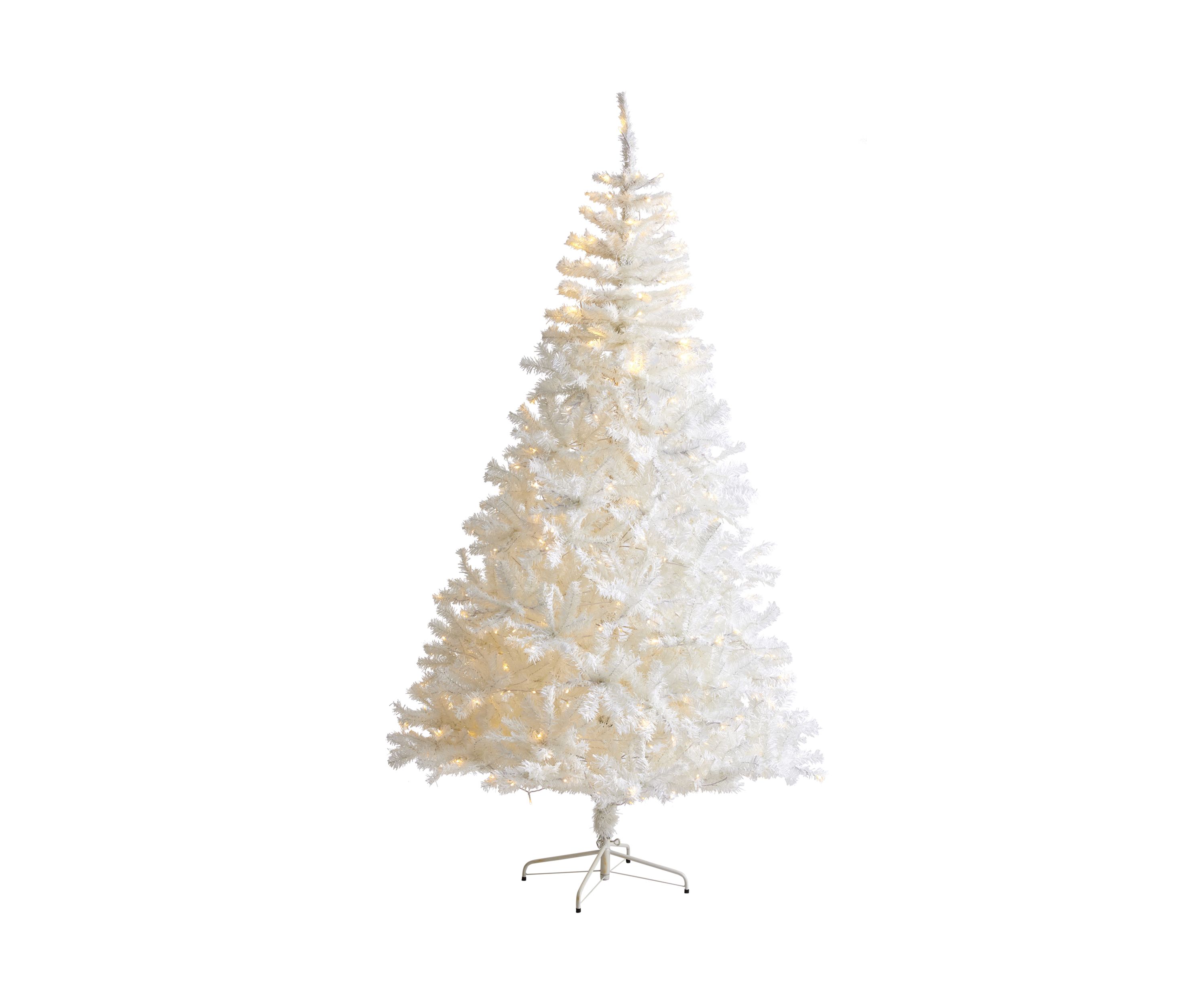 White Christmas Tree with Bendable Branches and LED Lights