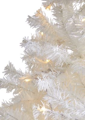 White Christmas Tree with Bendable Branches and LED Lights