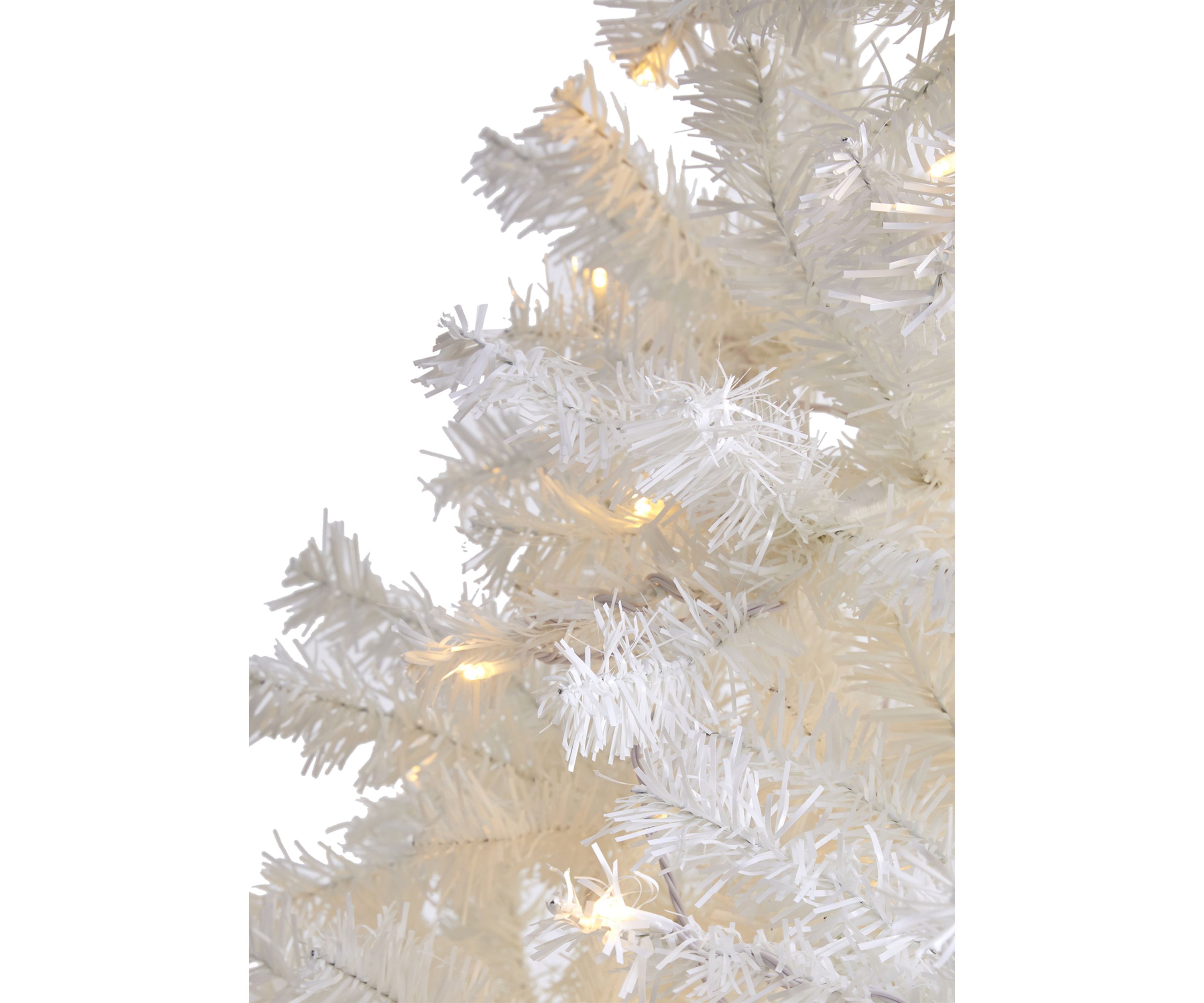 White Christmas Tree with Bendable Branches and LED Lights