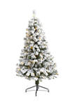 5 Foot Flocked West Virginia Fir Artificial Christmas Tree with 150 LED Lights