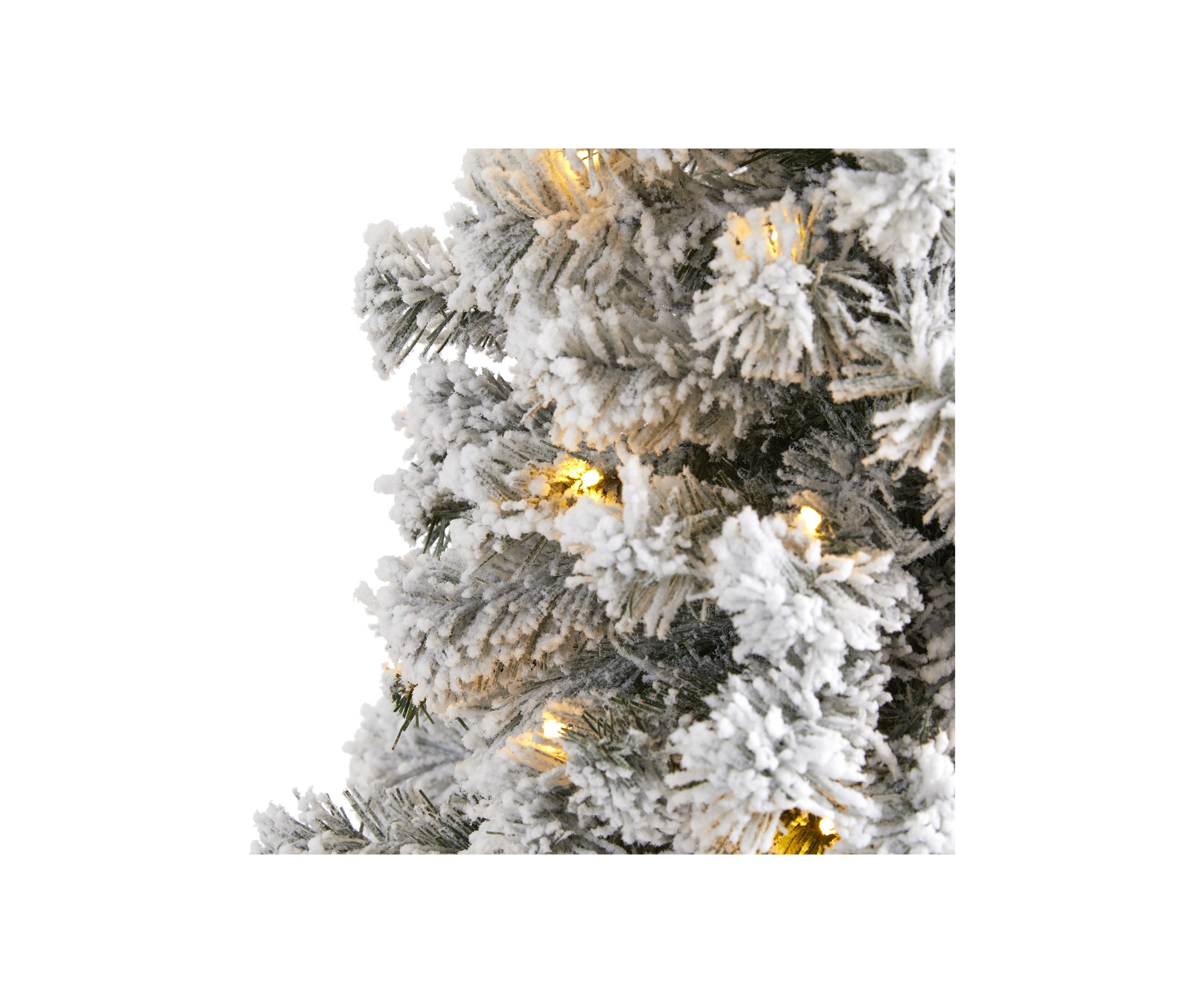 5 Foot Flocked West Virginia Fir Artificial Christmas Tree with 150 LED Lights
