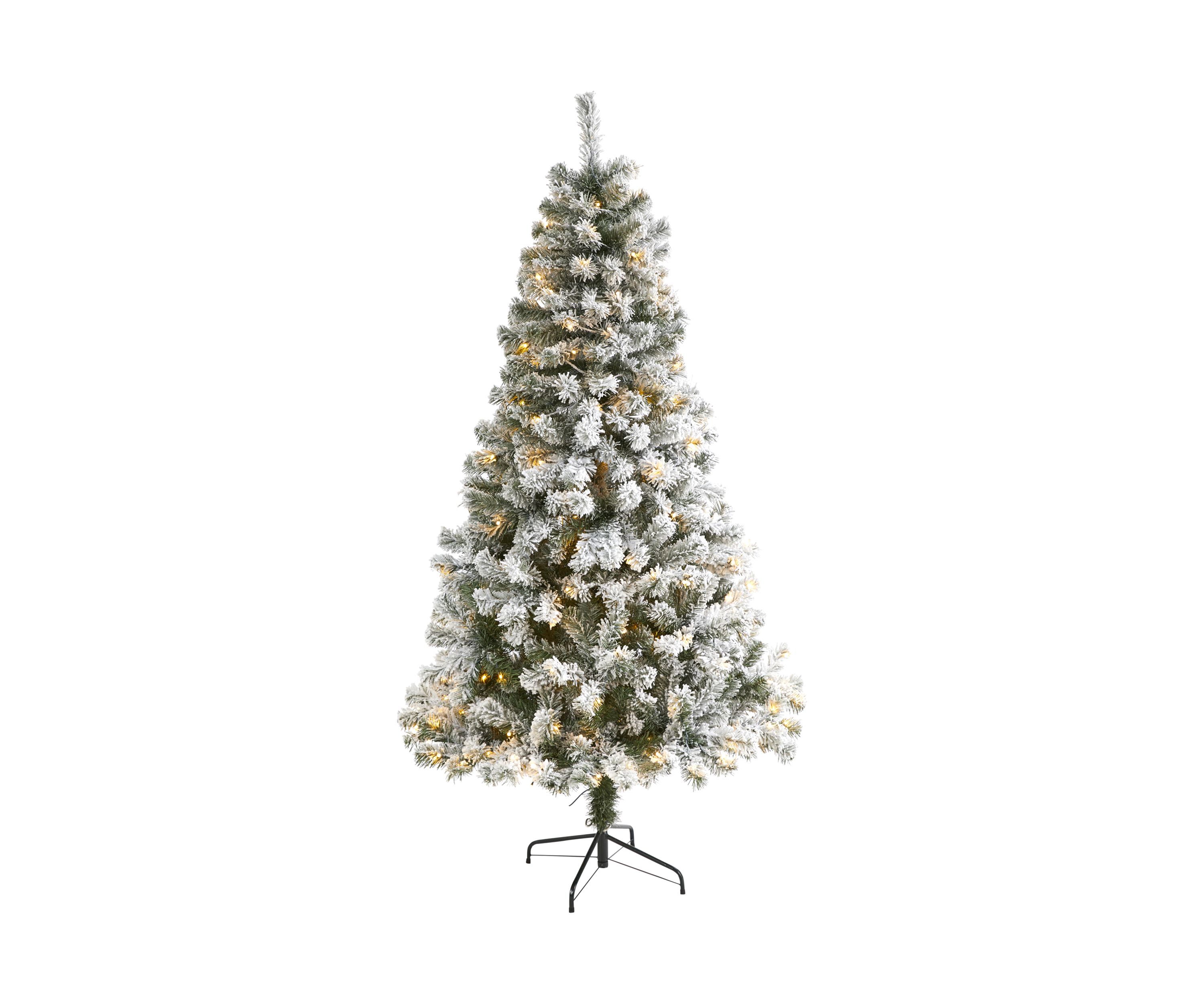 6 Foot Flocked West Virginia Fir Artificial Christmas Tree with 250 Clear LED Lights