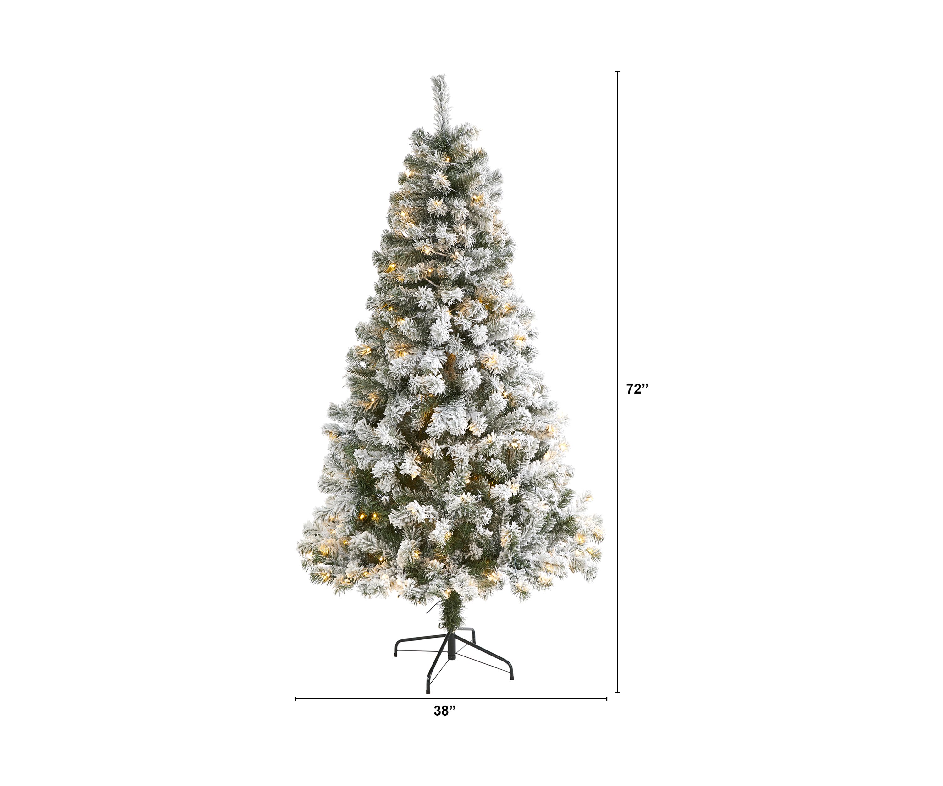 6 Foot Flocked West Virginia Fir Artificial Christmas Tree with 250 Clear LED Lights
