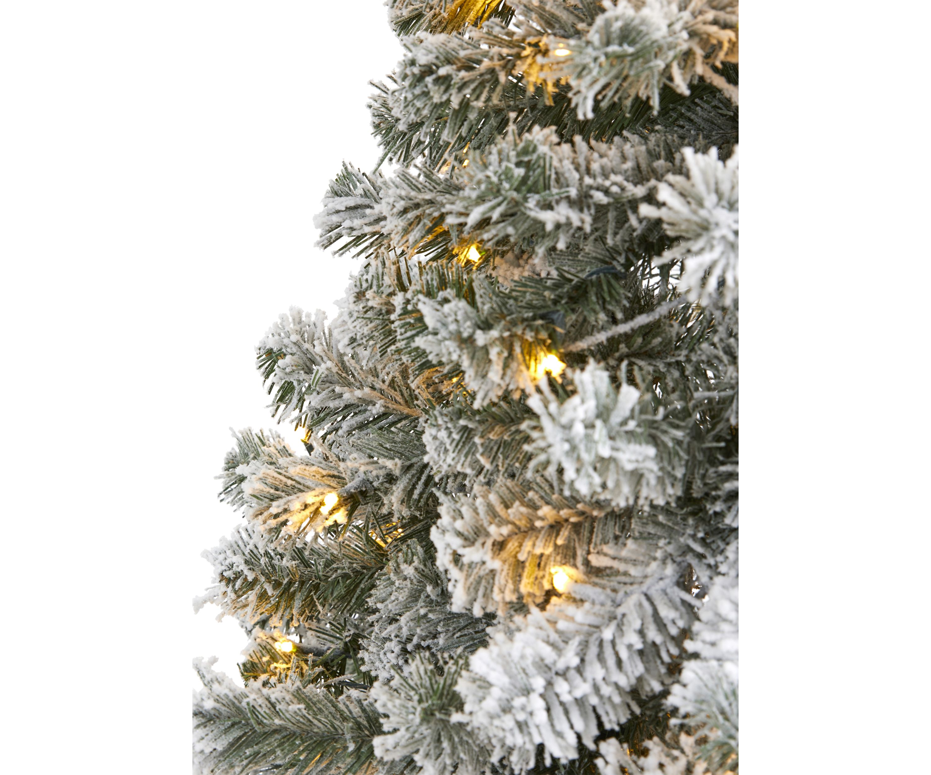 6 Foot Flocked West Virginia Fir Artificial Christmas Tree with 250 Clear LED Lights