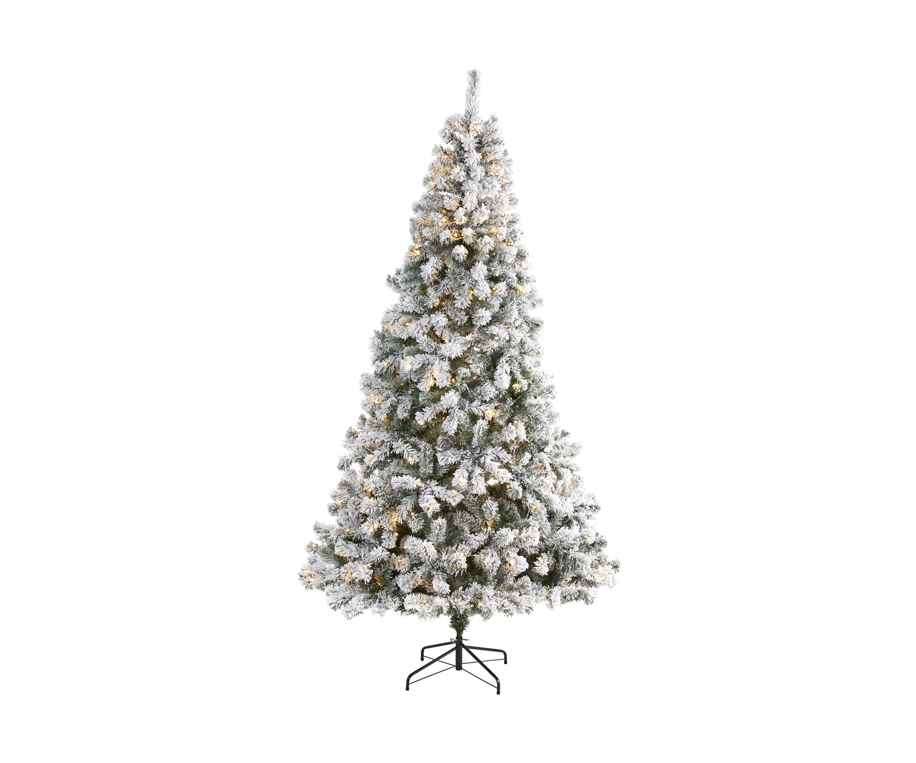 8 Foot Flocked West Virginia Fir Artificial Christmas Tree with 500 Clear LED Lights