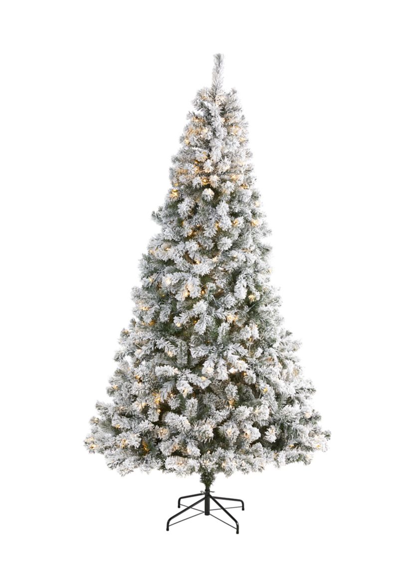 8 Foot Flocked West Virginia Fir Artificial Christmas Tree with 500 Clear LED Lights