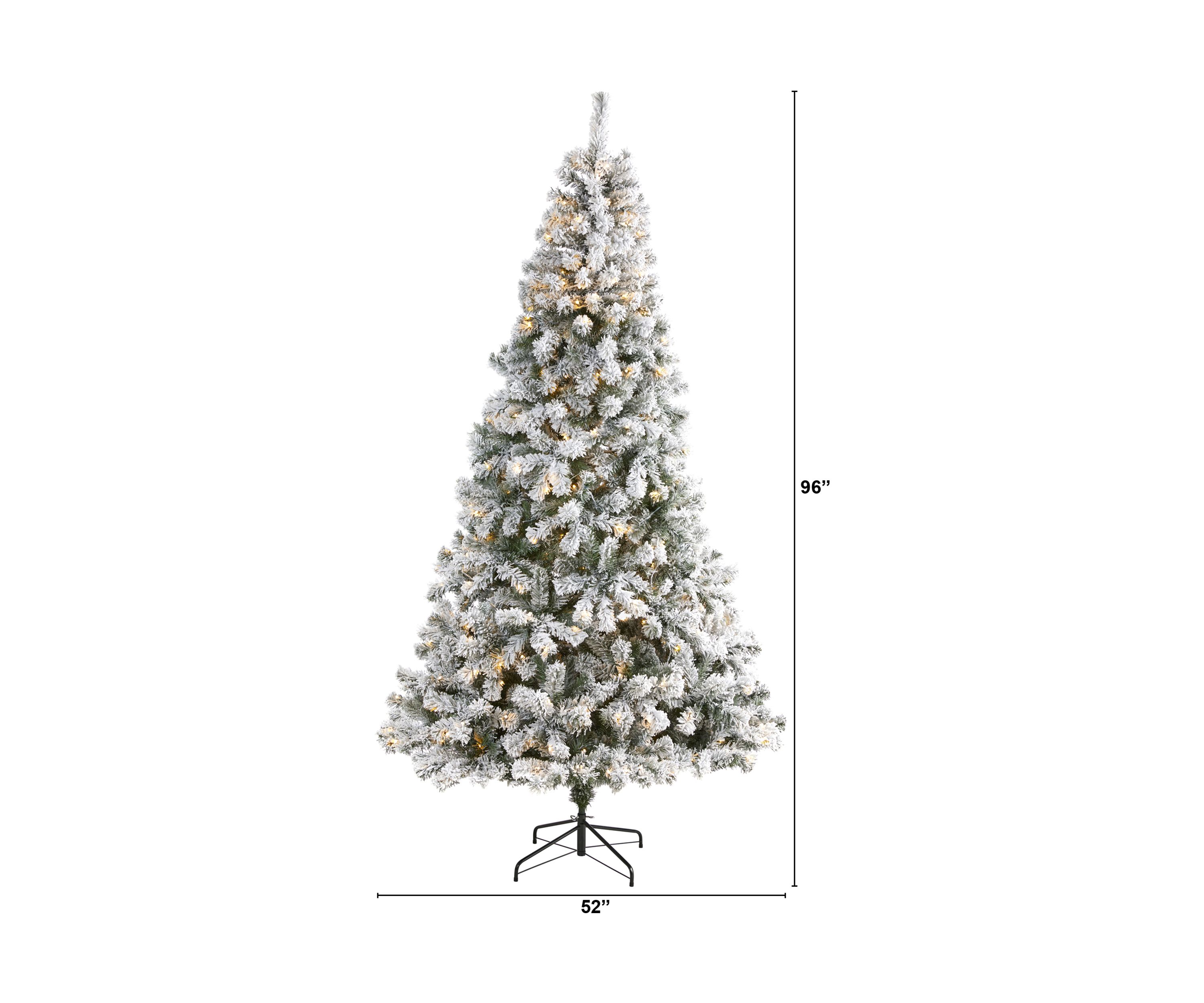 8 Foot Flocked West Virginia Fir Artificial Christmas Tree with 500 Clear LED Lights